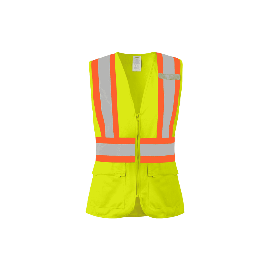 Class 2 Women's Two Tone Safety Vest with Radio Clips