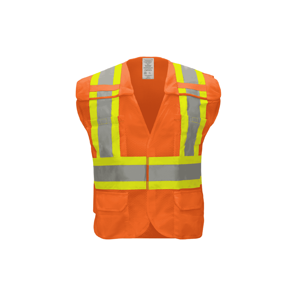 Class 2 Orange Breakaway Hoop & Loop Safety Vest