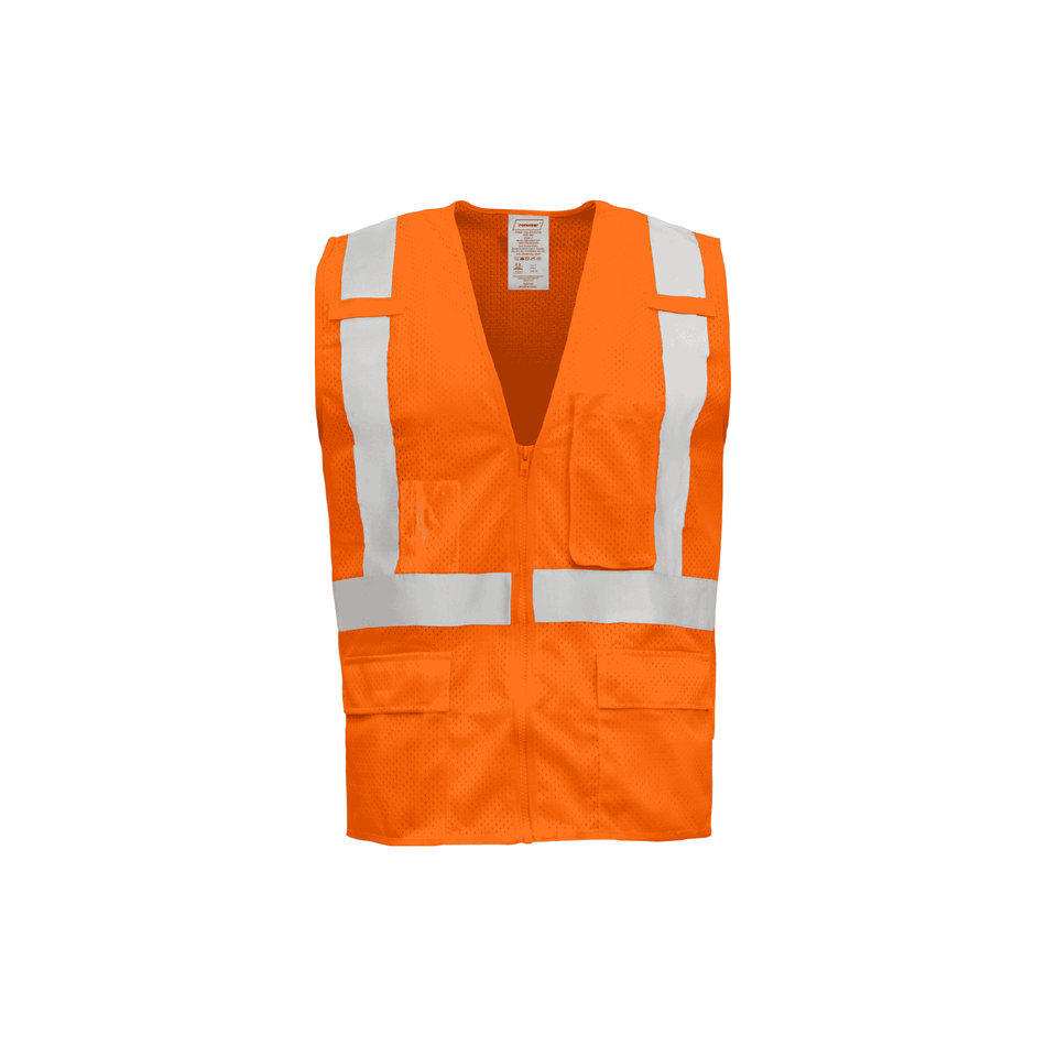 Class 2 Safety Vest with Zipper Closure (Orange)