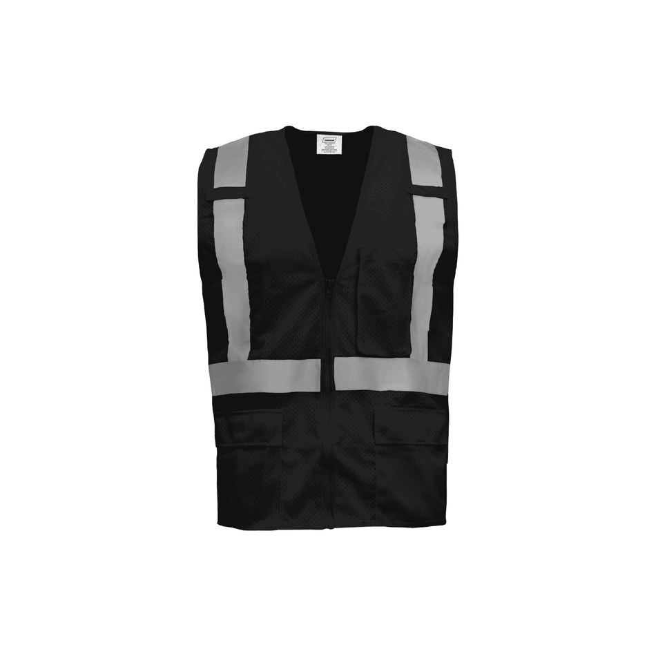 Black Economy Zipper Closure Vest