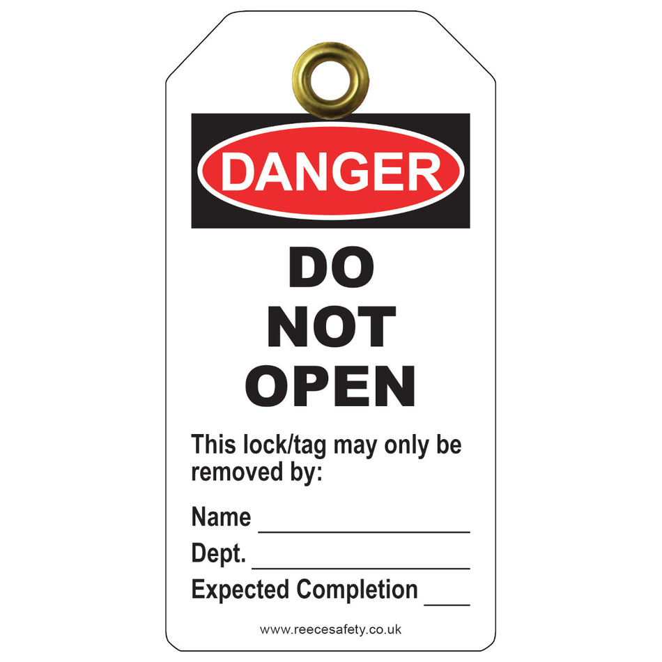 REECE Danger Do Not Open Tough Tag (Pack of 10)