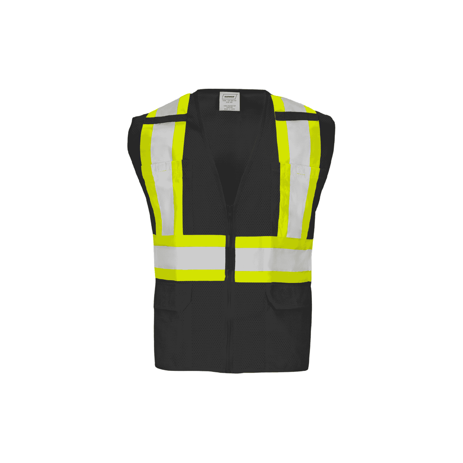 Black Mesh Safety Vest (6 Pockets)