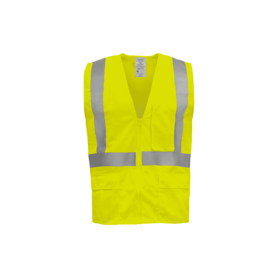 Class 2 Lime Safety Vest with Suspender Pattern Reflective Tape