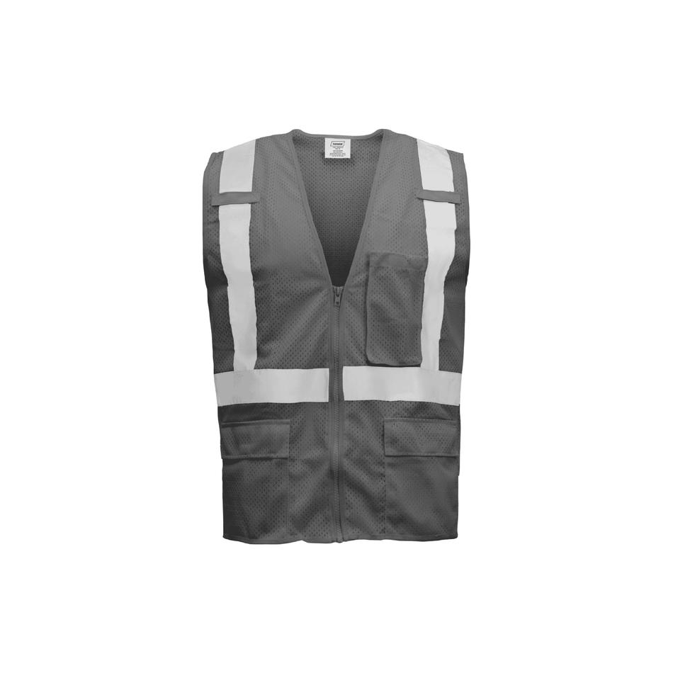 Gray Economy Zipper Closure Vest