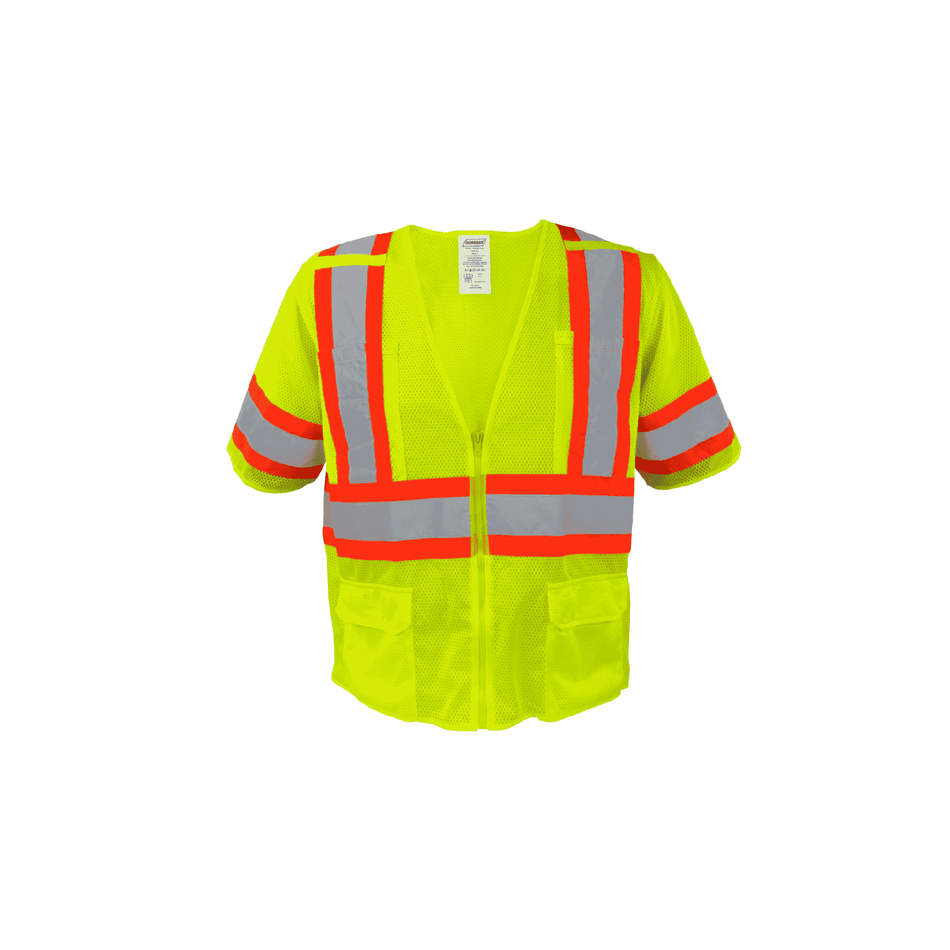 Class 3 Safety Vest with Radio Clip Holders (Over the Shoulder)