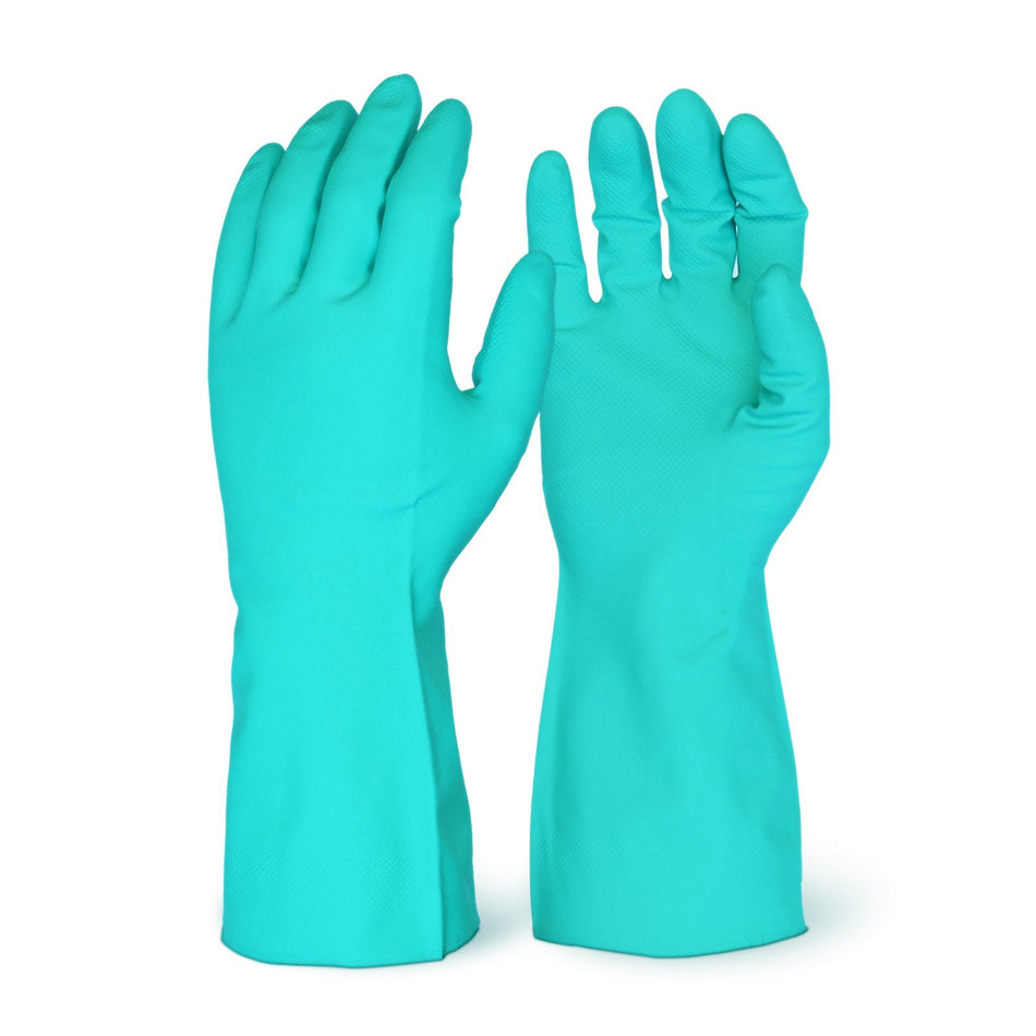 12 Pairs - 11 Mil Green Nitrile Unlined Gloves