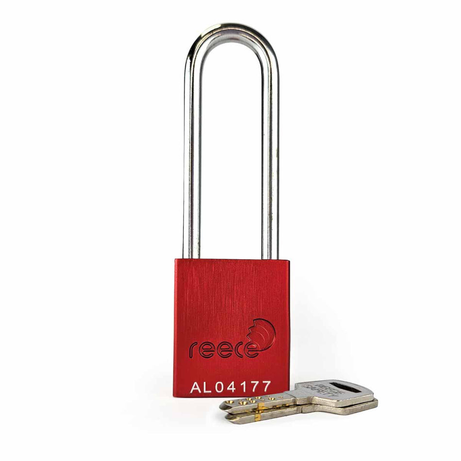 Red REECE Aluminum Safety Long Padlock KTD