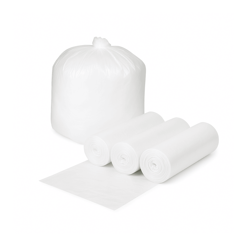 Clear Trash Bag - 33 Gallon HDPE/LLDPE Can Liner, 33x40", 16 Micron, 250/Case