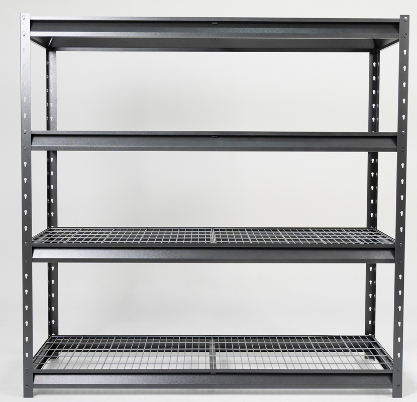 4 Tier, 48x24x72, 12,000 lbs capacity, Gray Industrial Shelving