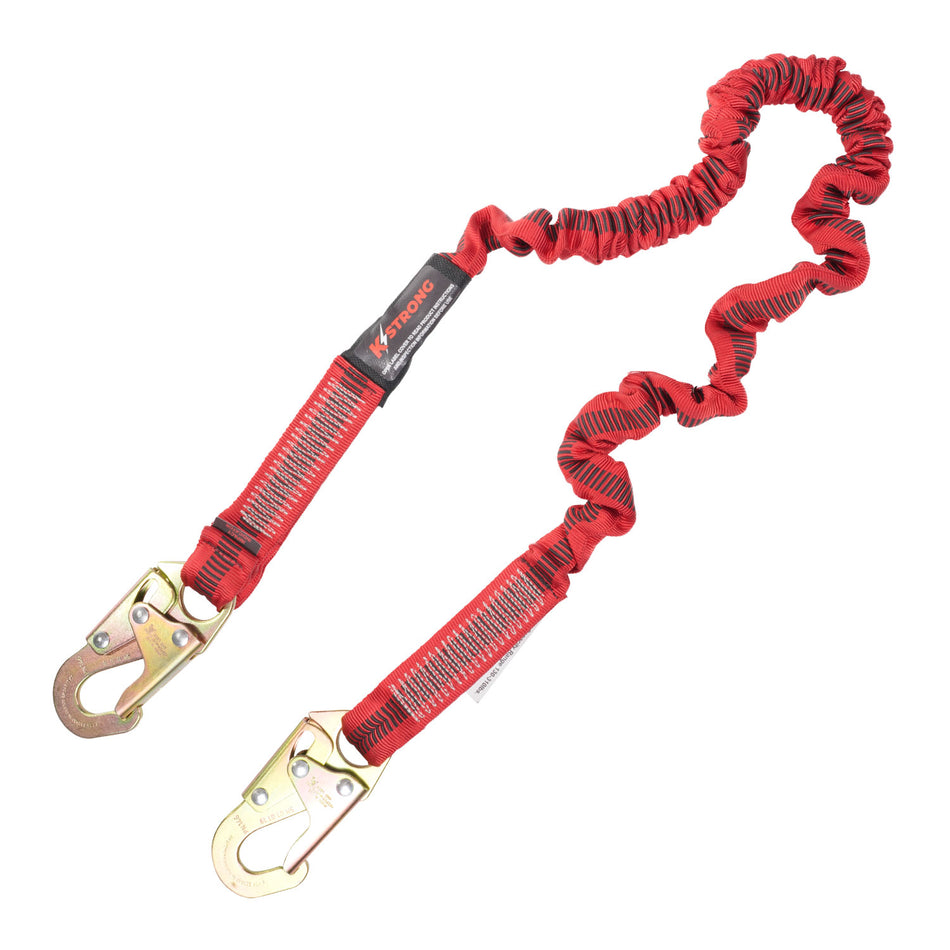 6 ft. Elasticated design shock absorbing lanyard with snap hooks (ANSI)