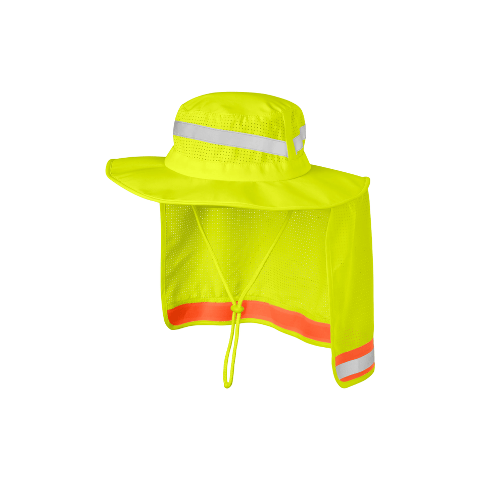 Waterproof Hi Vis Lime Boonie Hat with Neck Cover