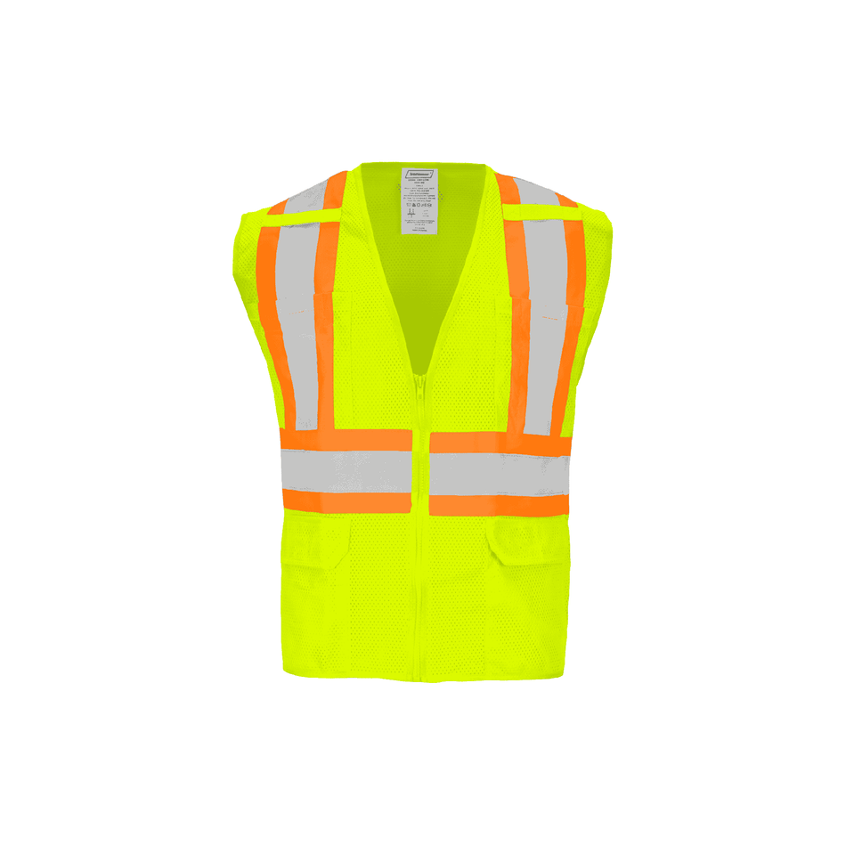 Hi Vis Lime Class 2 Zipper Mesh Vest